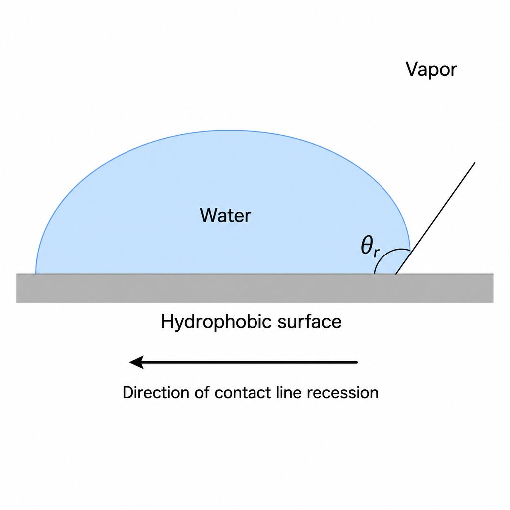 Contact angle on hydrophobic surface