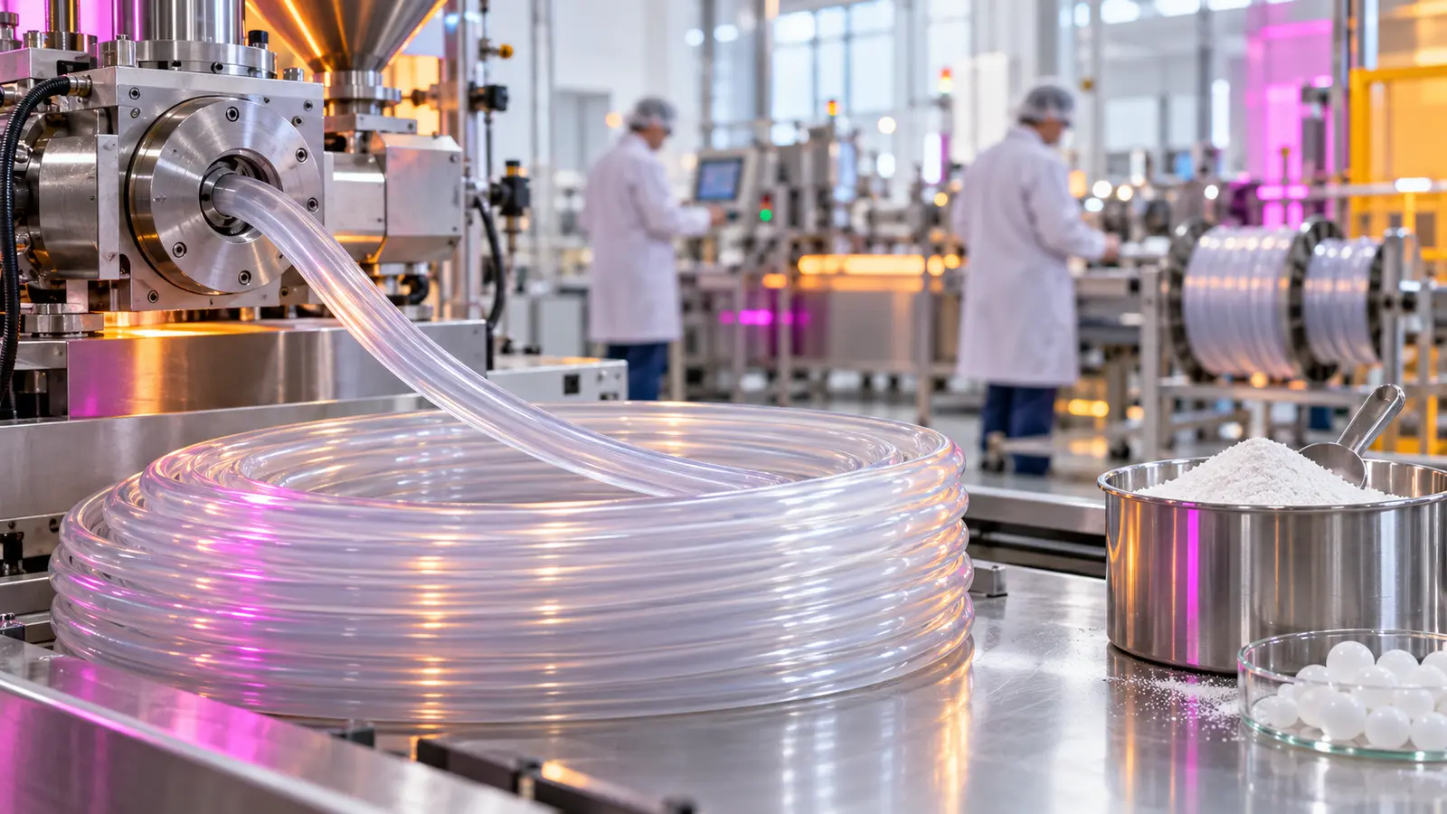 Flexible PVC tubing production