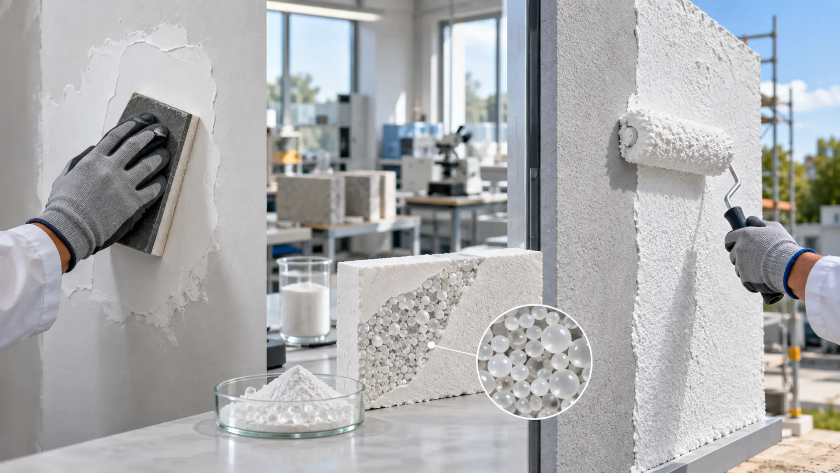 K1 glass bubbles in wall repair and coating applications